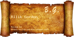 Bilik Gordon névjegykártya